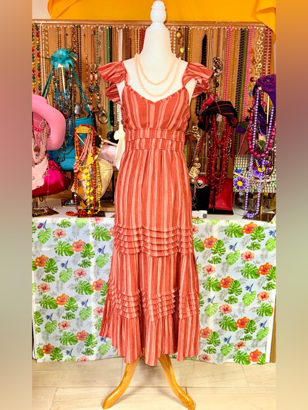 Max + Ash Bohemian Maxi Dress - Lg- EUC